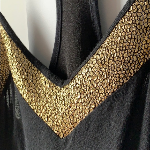 💙3/$30 EXPRESS gold trim black barcelona cami top - Picture 3 of 4